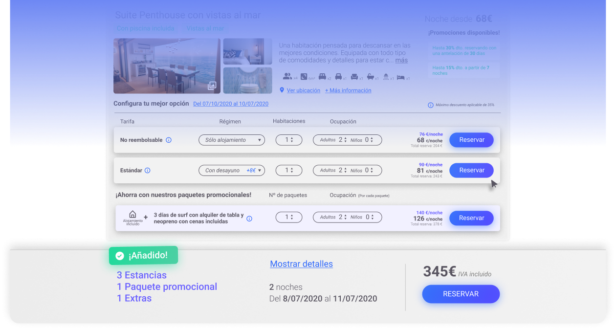 Motor de reservas Avirato