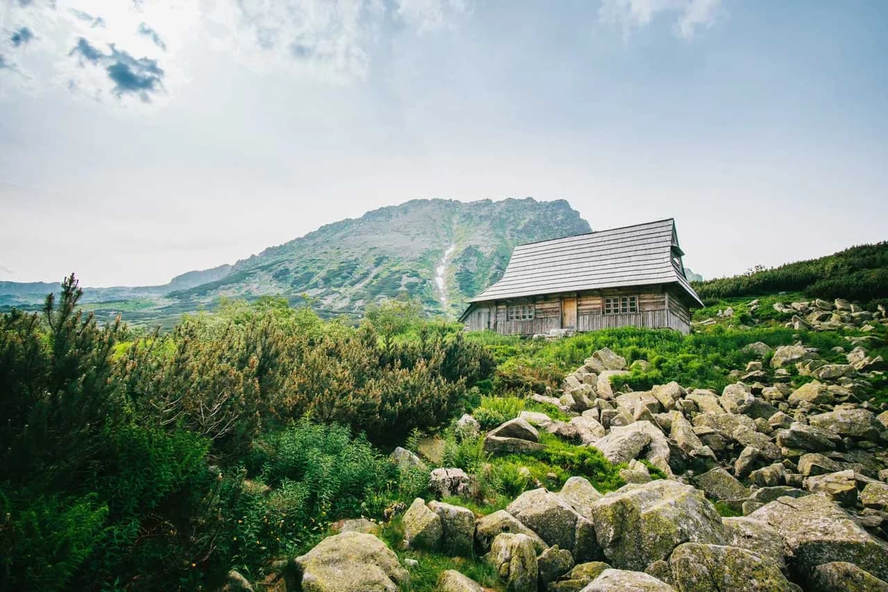 White country house in the mountains