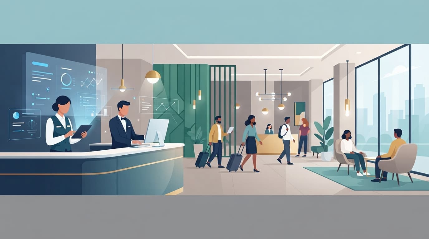 Panel de control de software hotelero con IA para fidelizar huéspedes