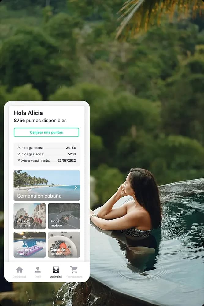 Loyalty club built into the Avirato booking engine, with points and perks for the guest