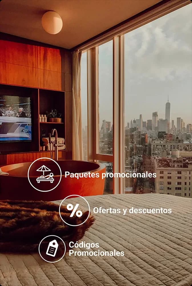 Suite with a hot tub and city views, promotional packages, offers, discounts and promo codes in the Avirato booking engine